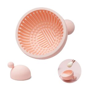 Asion Brush Cleaning Pad，Silicone Makeup Cleaning Brush Scrubber Bowl Portable Washing Tool Cosmetic Brush Cleaner for Gir，Easy Clean