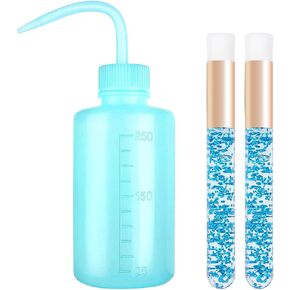 1pcs 250 ML Plastic Satety Lash Cleaning Tatoo Wash Bottles 2PCS Nose Blackhead Facial Cleaning ShampooBrush for Eyelash Extension Supplies (white bottle+Cleaning brush)