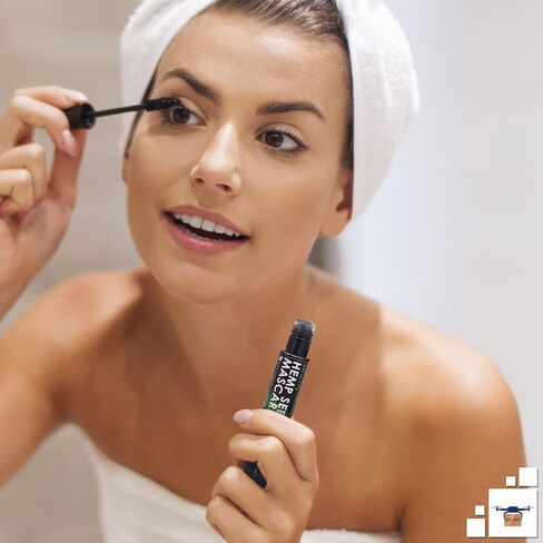 EZGOODZ ماسكارا نباتية سوداء خالية من القسوة ومقاومة للماء بوزن 0.25 أونصة، ماسكارا طبيعية بزيت القنب رموش أطول، ماسكارا سوداء بوزن 0.25 أونصة مع فيتامين E، ماسكارا عيون مضادة للماء نباتية، مكياج خالٍ من القسوة. in Kuwait