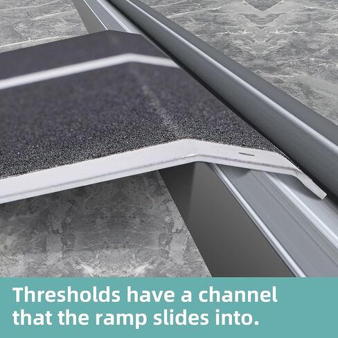KOLO Threshold Ramps for Doorways, 12" W x 32" L, 600 lbs Capacity,Aluminum Ramps, Lightweight Portable Scooter Ramp, Anti-Slip, for Thresholds Doorways, Sliding Glass Doors, Raised Landings in Kuwait