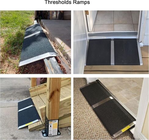 KOLO Threshold Ramps for Doorways, 12" W x 32" L, 600 lbs Capacity,Aluminum Ramps, Lightweight Portable Scooter Ramp, Anti-Slip, for Thresholds Doorways, Sliding Glass Doors, Raised Landings in Kuwait