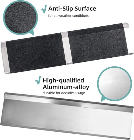 KOLO Threshold Ramps for Doorways, 12" W x 32" L, 600 lbs Capacity,Aluminum Ramps, Lightweight Portable Scooter Ramp, Anti-Slip, for Thresholds Doorways, Sliding Glass Doors, Raised Landings in Kuwait