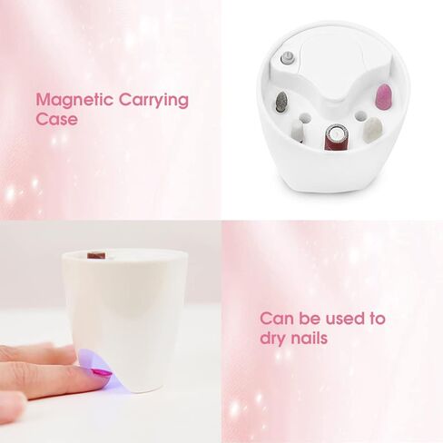 TOUCHBeauty Electric Nail File 5in1 Professional Manicure Pedicure Kit with Stand, Nail Buffer Drill Polisher for Natural Fingernails Toenails 5 Bits Golden TB-1335 in Kuwait