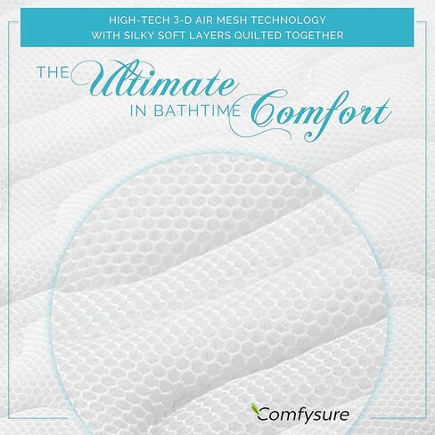 وسادة حمام مريحة للحوض - وسادة حوض استحمام كاملة للجسم بالكامل ووسادة غير منزلقة لحمام الاستحمام مع طبقات شبكية ثلاثية الأبعاد سميكة للغاية تسمح بالتهوية - دعم خلفي رائع للبالغين (48"x 15") in Kuwait