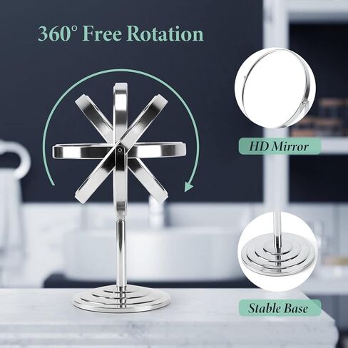 مرآة طاولة مكبرة للتجميل بزاوية تكبير 3 اضعاف مزدوجة الجوانب لوضع المكياج in Kuwait