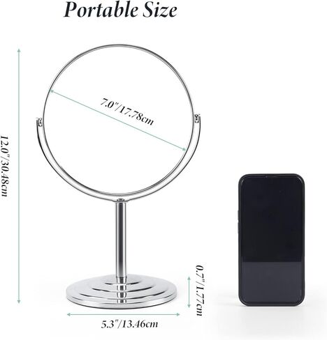 مرآة طاولة مكبرة للتجميل بزاوية تكبير 3 اضعاف مزدوجة الجوانب لوضع المكياج in Kuwait