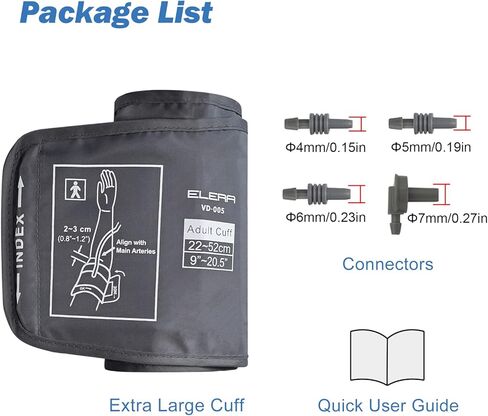 سوار ضغط الدم للأذرع الكبيرة، مقاس 9-20.5 بوصة، سوار بديل كبير للغاية لمراقبة ضغط الدم، مقاس XL، الكفة فقط in Kuwait