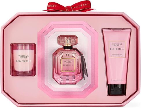 مجموعة هدايا فيكتوريا سيكريت بومبشيل المكونة من 3 قطع من العطور الفاخرة: 1.7 أونصة. ماء عطر، لوشن للسفر، وشمعة in Saudi Arabia