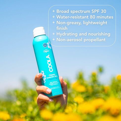 بخاخ واقي من الشمس عضوي بعامل حماية من الشمس SPF 50 من كولا، تم اختباره من قبل أطباء الجلدية للعناية بالبشرة للحماية اليومية، نباتي وخالي من الغلوتين، وخالي من العطور in Kuwait