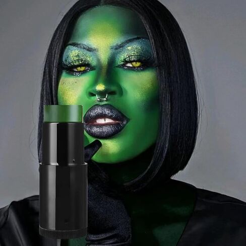2Pcs Red Green Face Body Paint Stick,Cream Blendable Sticks,for Halloween Cosplay or Sports,Waterproof Sweatproof Hypoallergenic (Red + Dark Green) in Saudi Arabia