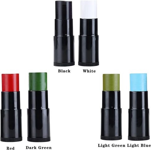 2Pcs Red Green Face Body Paint Stick,Cream Blendable Sticks,for Halloween Cosplay or Sports,Waterproof Sweatproof Hypoallergenic (Red + Dark Green) in Saudi Arabia