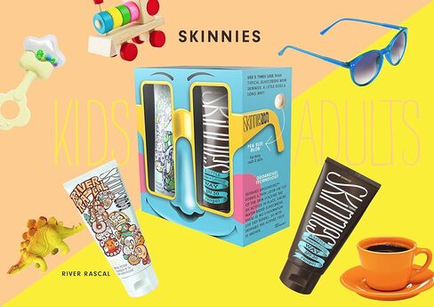 Skinnies Family Twin Pack, SPF30 Sungel Original 3.4oz and Skinnies KIDS River Rascal 3.4oz in Saudi Arabia