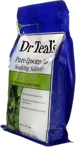 محلول نقع من شركة دكتور تيلز، ملح إبسوم الاسترخاء، نعناع الأوكالبتوس 1.37 لتر (عبوة من 4 قطع) in Kuwait