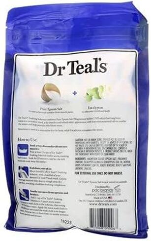 محلول نقع من شركة دكتور تيلز، ملح إبسوم الاسترخاء، نعناع الأوكالبتوس 1.37 لتر (عبوة من 4 قطع) in Kuwait