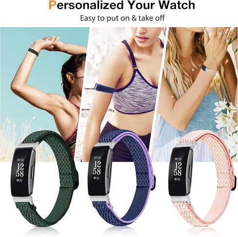 أربطة مرنة BNBIDEN متوافقة مع Fitbit Inspire 2 / Inspire HR/Inspire، أساور معصم ناعمة قابلة للتعديل من النايلون القابل للتمدد وحزام بديل لـ Fitbit Inspire النساء والرجال in Saudi Arabia