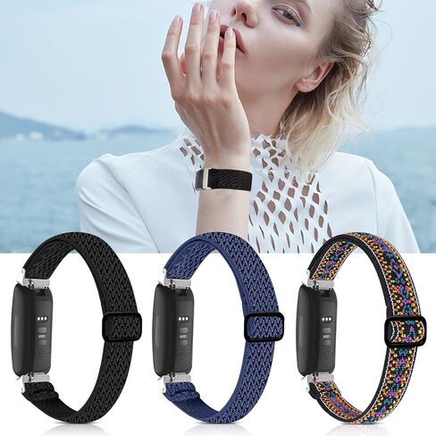 أربطة مرنة BNBIDEN متوافقة مع Fitbit Inspire 2 / Inspire HR/Inspire، أساور معصم ناعمة قابلة للتعديل من النايلون القابل للتمدد وحزام بديل لـ Fitbit Inspire النساء والرجال in Saudi Arabia