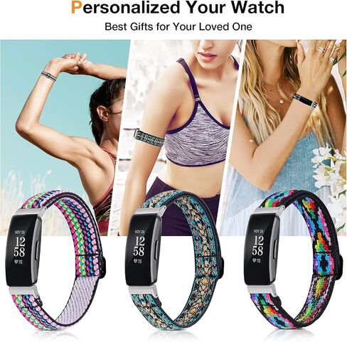 أربطة مرنة BNBIDEN متوافقة مع Fitbit Inspire 2 / Inspire HR/Inspire، أساور معصم ناعمة قابلة للتعديل من النايلون القابل للتمدد وحزام بديل لـ Fitbit Inspire النساء والرجال in Kuwait