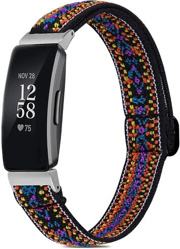 أربطة مرنة BNBIDEN متوافقة مع Fitbit Inspire 2 / Inspire HR/Inspire، أساور معصم ناعمة قابلة للتعديل من النايلون القابل للتمدد وحزام بديل لـ Fitbit Inspire النساء والرجال in Kuwait