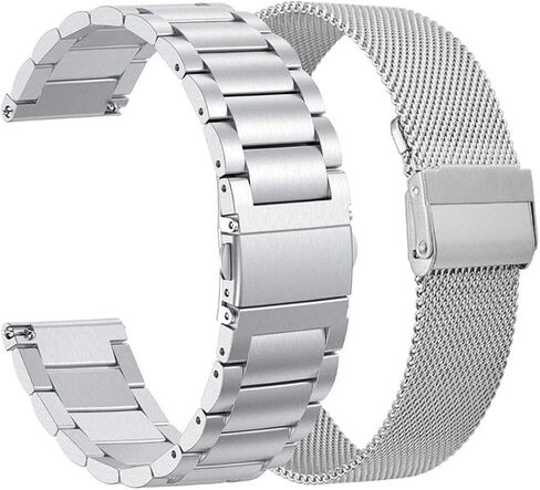 ViCRiOR Watch Bands Compatible with 18mm Garmin Venu 3S/Venu 4 41mm/ Vivoactive 4S /Venu 2s / Vivomove 3S, Solid Stainless Steel Watchband+ Mesh Strap Bracelet for Garmin Forerunner 255s/265S in Kuwait