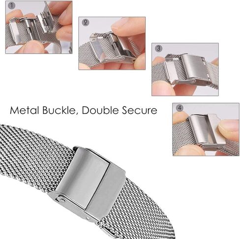 ViCRiOR Watch Bands Compatible with 18mm Garmin Venu 3S/Venu 4 41mm/ Vivoactive 4S /Venu 2s / Vivomove 3S, Solid Stainless Steel Watchband+ Mesh Strap Bracelet for Garmin Forerunner 255s/265S in Kuwait