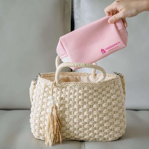 HAODOPSTY Large Toiletry Bag for Women Bundle with Small Makeup Bag,Clear Travel Bag for Toiletries, Pink, Pack of 2 in Saudi Arabia
