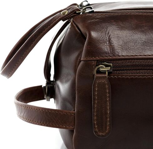 حقيبة أدوات الزينة SID & Vain BRISTOL XL I حقيبة غسيل جلدية فاخرة للرجال والنساء I Travel بين عشية وضحاها حقيبة حلاقة الصالة الرياضية باللون البني in Kuwait