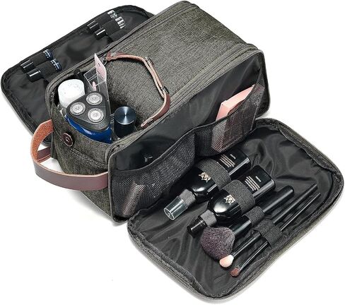 Toiletry Bag for Men Women Large Travel Cosmetic Makeup Organizer Water-resistant Shaving Dopp Kit Bag for Bathroom Toiletries Accessories in Saudi Arabia