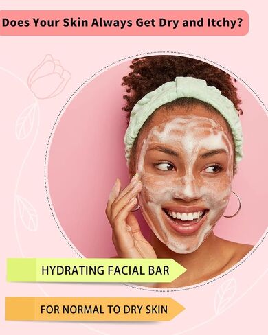 SAPHUS Face Wash Bar Facial Cleansing Bars Balancing Face Soap Cleanser Hydrating for Dull Dry Normal Skin, Amino Acid Facial Cleanser, Soap Free, Sulfate Free, Zero Waste in Saudi Arabia
