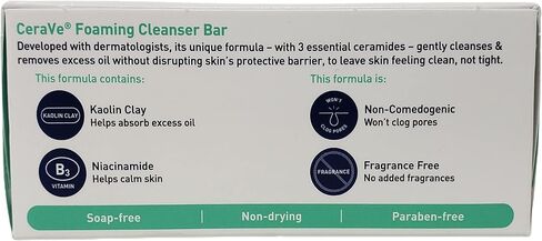 CeraVe Foaming Cleanser Bar for Normal to Oily Skin - Bundle of 6 Cleanser Bars - Fragrance Free - 4.5 oz Cleansing Bars in Saudi Arabia