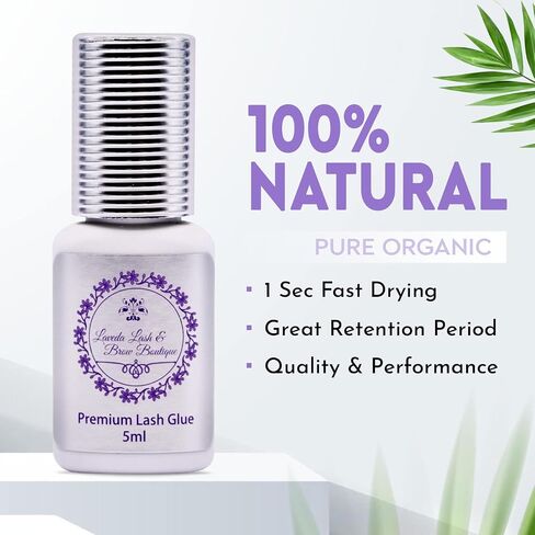 Laveda 1 Sec Fastest Drying Lash Adhesive - Strong Eyelash Extension Glue - Professional Black Bonding - 5 ml / 0.17 Oz - 1 Sec Fast Drying / 4-6 Week in Saudi Arabia