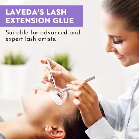 Laveda 1 Sec Fastest Drying Lash Adhesive - Strong Eyelash Extension Glue - Professional Black Bonding - 5 ml / 0.17 Oz - 1 Sec Fast Drying / 4-6 Week in Saudi Arabia