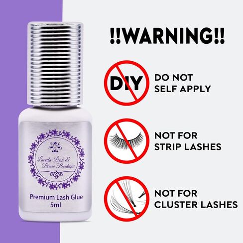 Laveda 1 Sec Fastest Drying Lash Adhesive - Strong Eyelash Extension Glue - Professional Black Bonding - 5 ml / 0.17 Oz - 1 Sec Fast Drying / 4-6 Week in Saudi Arabia