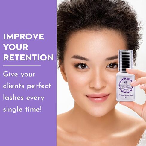 Laveda 1 Sec Fastest Drying Lash Adhesive - Strong Eyelash Extension Glue - Professional Black Bonding - 5 ml / 0.17 Oz - 1 Sec Fast Drying / 4-6 Week in Saudi Arabia