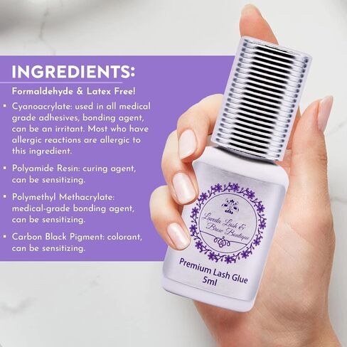 Laveda 1 Sec Fastest Drying Lash Adhesive - Strong Eyelash Extension Glue - Professional Black Bonding - 5 ml / 0.17 Oz - 1 Sec Fast Drying / 4-6 Week in Saudi Arabia