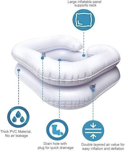 Inflatable Hair Washing Basin, Portable Bedside Shower,Inflatable Shampoo Basin for Bedside, Wash Hair in Bed, for Injured, Elderly, Bed-Bound,Handicapped, Easily Clean Hair in Saudi Arabia
