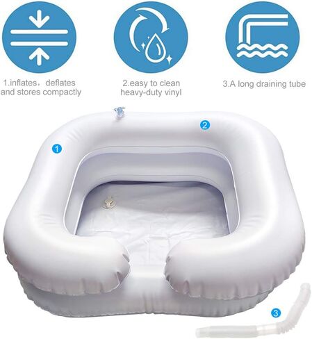 Inflatable Hair Washing Basin, Portable Bedside Shower,Inflatable Shampoo Basin for Bedside, Wash Hair in Bed, for Injured, Elderly, Bed-Bound,Handicapped, Easily Clean Hair in Saudi Arabia