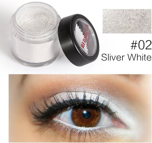 Red&Black Shimmer Eyeshadow Powder Glitter Shimmer Pearl Dust Powder for Face and Body 3g (Sliver White) in Saudi Arabia