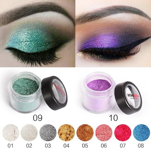 Red&Black Shimmer Eyeshadow Powder Glitter Shimmer Pearl Dust Powder for Face and Body 3g (Sliver White) in Saudi Arabia
