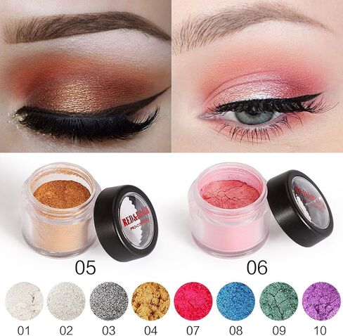 Red&Black Shimmer Eyeshadow Powder Glitter Shimmer Pearl Dust Powder for Face and Body 3g (Sliver White) in Saudi Arabia