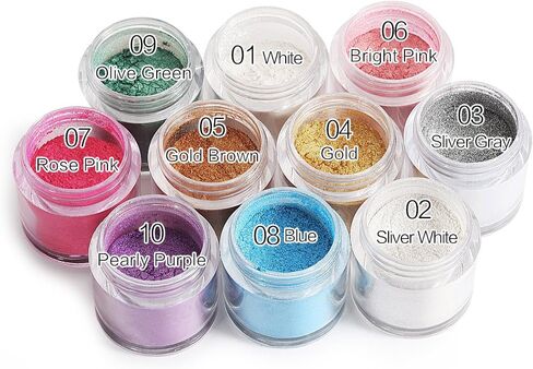 Red&Black Shimmer Eyeshadow Powder Glitter Shimmer Pearl Dust Powder for Face and Body 3g (Sliver White) in Saudi Arabia