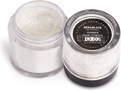 Red&Black Shimmer Eyeshadow Powder Glitter Shimmer Pearl Dust Powder for Face and Body 3g (Sliver White) in Saudi Arabia
