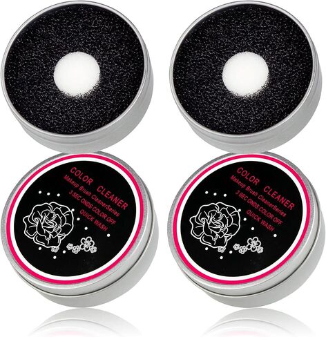Brendacosmetic 2 Pack Color Removal Cleaner Sponge - Double Dry Makeup Brush Switch to Next Quickly Shadow Clean Without Water or Soap in Saudi Arabia
