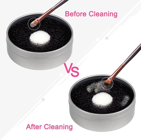 Brendacosmetic 2 Pack Color Removal Cleaner Sponge - Double Dry Makeup Brush Switch to Next Quickly Shadow Clean Without Water or Soap in Saudi Arabia
