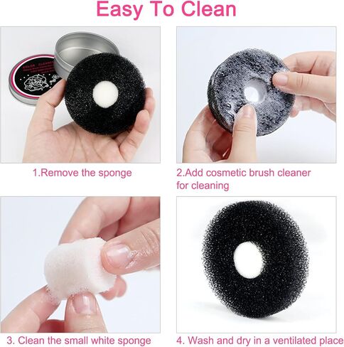 Brendacosmetic 2 Pack Color Removal Cleaner Sponge - Double Dry Makeup Brush Switch to Next Quickly Shadow Clean Without Water or Soap in Saudi Arabia