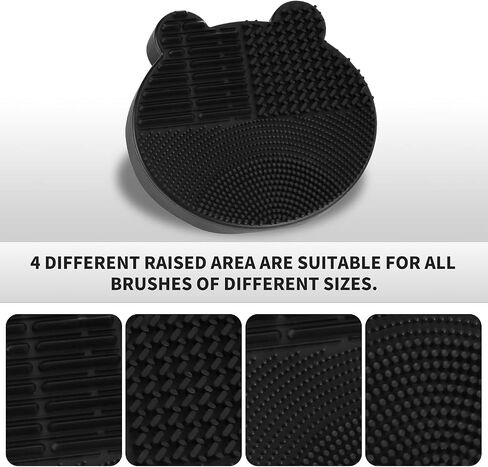 Silicon Makeup Brush Cleaner Mat with Brush Drying manual Make up brush cleaner cleanser machine Cosmetic Brush Cleaner Pad+Makeup Brush Dry Cleaned Quick Color Removal Sponge Scrubber Tool (Green) in Kuwait