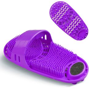 Silicone Shower Foot Scrubber Personal Foot Massage and Cleaning with Soft Silicone Bristles and Non-Slip Suction Cups, Foot Scrubbers for Use in Shower Men and Women (1PCS Purple) in Saudi Arabia