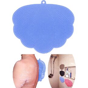 OurBSHF Back Scrubber Hands-Free for Shower. Easy to Clean Big Flat Silicone Back Washer Foot Massager Body Brush Replace Loofah Sponge. Stick to Wall to Scrub, Hang on Hook to Dry (Grey) in Saudi Arabia
