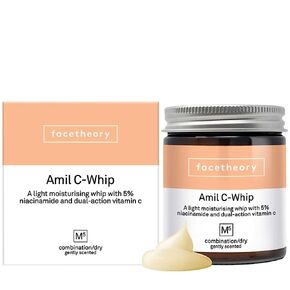 Facetheory Amil-C Whip M5 - مرطب للوجه المخفوق، مع 5% نياسيناميد وفيتامين C، تفتيح البشرة، نباتي ولم يتم الإساءة إلى الحيوانات لتصنيعه، صنع في المملكة المتحدة | معطرة | 50 مل in Kuwait