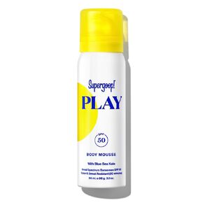 Supergoop! PLAY Body Mousse SPF 50 with Blue Sea Kale - 3 oz - Reef-Friendly, Broad Spectrum Whipped Sunscreen for Sensitive Skin - Fun to Apply - Great for Active Days in Kuwait
