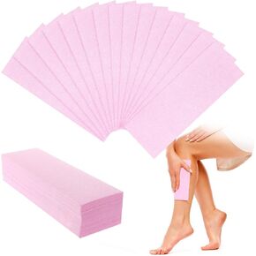 Molain 100 Pieces Pink Wax Strips Hair Removal Non Woven Waxing Strips Facial and Body Hair Removal Waxing Strips Epilating Wax Strip Paper in Kuwait